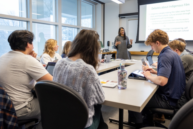 Reighan Gillam teaches a class at Dartmouth